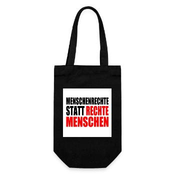 menschenrechte statt rechte menschen - Geschenkbeutel für Flaschen - Schwarz - Vorne