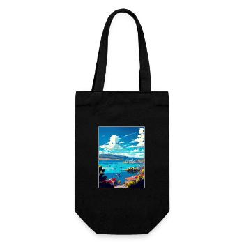 Hobart Australia Vintage Travel Poster Souvenir - Gift Bag for Bottles - black - Front