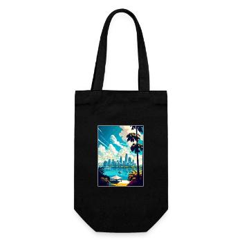 Brisbane Australia Vintage Travel Poster Souvenir - Gift Bag for Bottles - black - Front