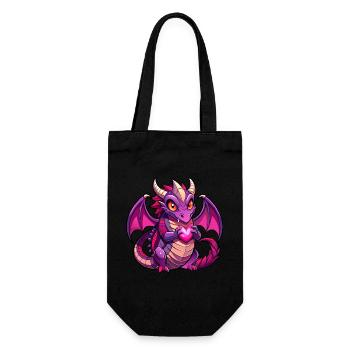 Farbenfroher Drache - Geschenkbeutel für Flaschen - Schwarz - Vorne