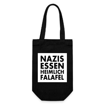 nazis essen heimlich falafel - Geschenkbeutel für Flaschen - Schwarz - Vorne