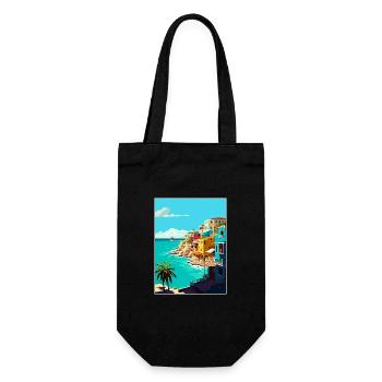Isla Mujeres Decoration Vintage Travel Poster WPA - Gift Bag for Bottles - black - Front