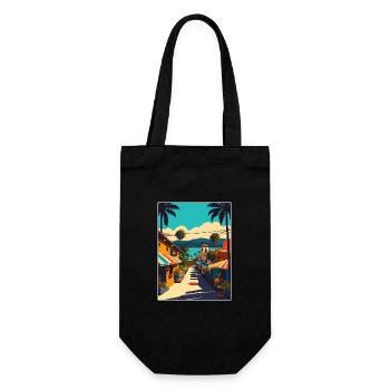 Sayulita Dekoration Mexiko Vintage Reise Poster - Geschenkbeutel für Flaschen - Schwarz - Vorne