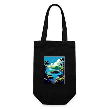 Dominican Republic Caribbean Vintage Travel Poster - Gift Bag for Bottles - black - Front