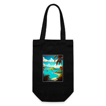 Dominican Republic Caribbean Vintage Travel Poster - Gift Bag for Bottles - black - Front