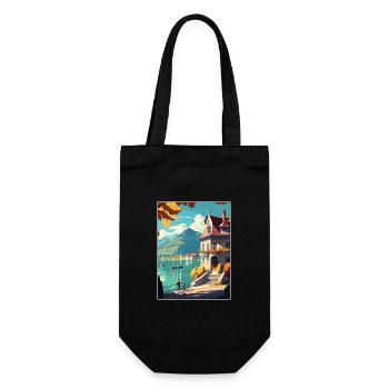 Annecy Décoration Vintage Voyage Poster Souvenir - Sac à bouteille - noir - Devant