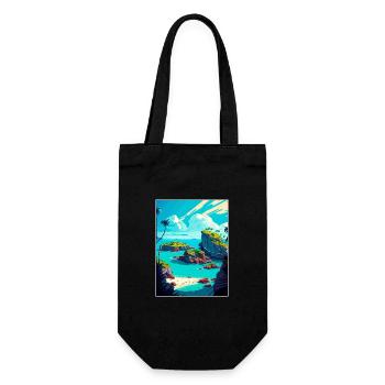 Bermuda Karibik Vintage Reiseposter Souvenir - Geschenkbeutel für Flaschen - Schwarz - Vorne