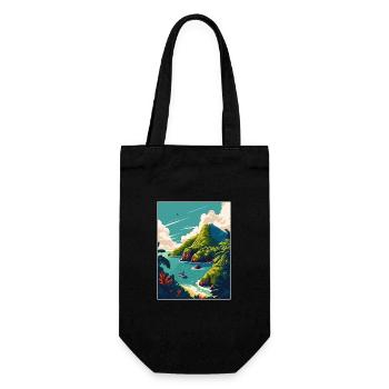 Dominica Caribbean Vintage Travel Poster Souvenir - Gift Bag for Bottles - black - Front