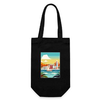 San Juan Caribbean Vintage Travel Poster Souvenir - Gift Bag for Bottles - black - Front