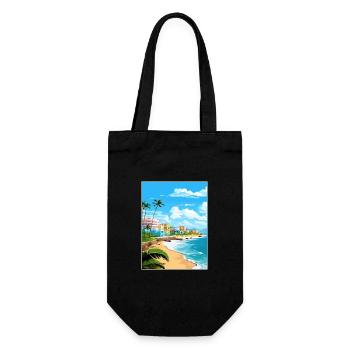 San Juan Caribbean Vintage Travel Poster Souvenir - Gift Bag for Bottles - black - Front