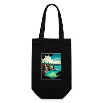 Ocho Rios Caribbean Vintage Travel Poster Souvenir - Gift Bag for Bottles - black - Front
