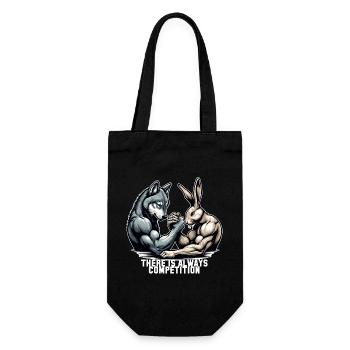 Bras de fer bras de fer loup et lapin cadeau - Sac à bouteille - noir - Devant