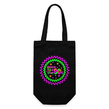 80er Party Retro Fun , Back to the 80s Star(25) - Geschenkbeutel für Flaschen - Schwarz - Vorne