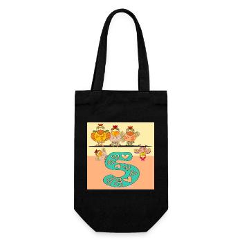5. Children's Birthday Party - Chicken Coop Chickens - Gift Bag for Bottles - black - Front