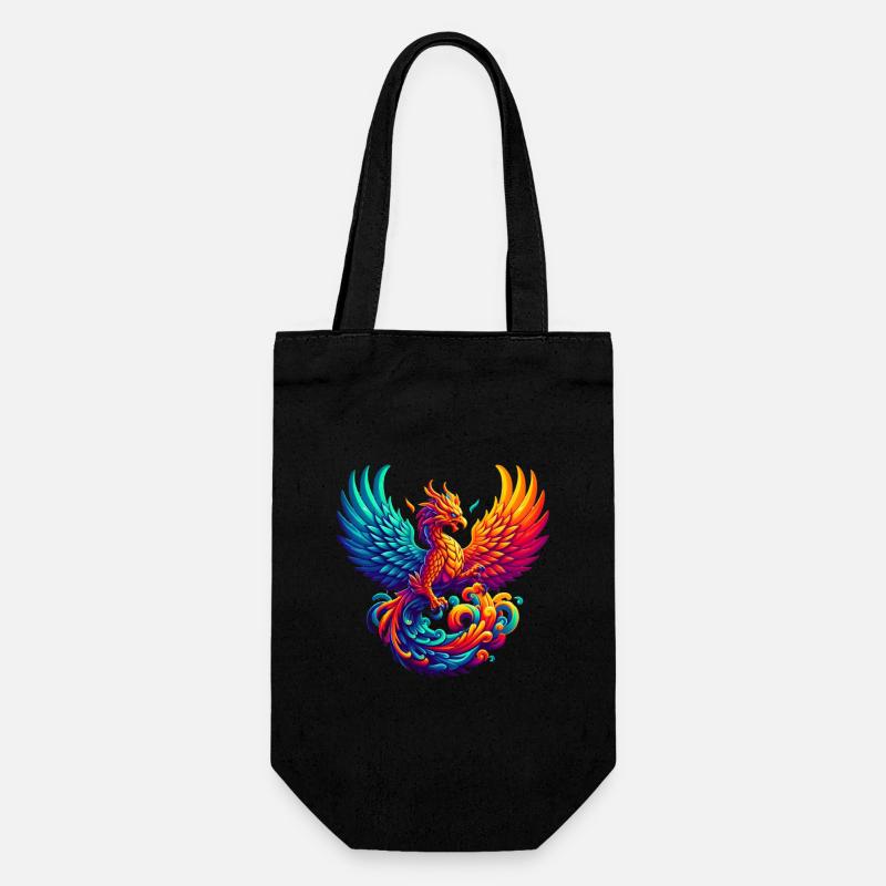 Hyperflammen des majestätischen Phönix - Geschenkbeutel für Flaschen - Schwarz
