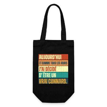 J' ai décidé d' être un vrai connard humour rétro - Sac à bouteille - noir - Devant