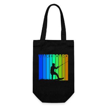 Wakeboard Saying Kitesurfer Surfing Water Sports - Gift Bag for Bottles - black - Front
