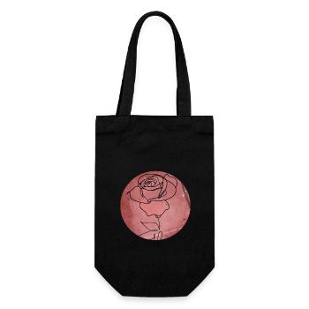 Rosen-Minimalismus - Geschenkbeutel für Flaschen - Schwarz - Vorne