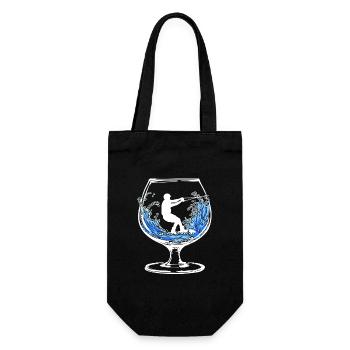 Kitesurfer, Stunt Wakeboard, Water Skiing, Surfing - Gift Bag for Bottles - black - Front