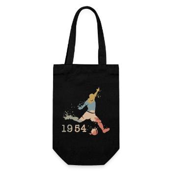 retro Fußballer 1954 vintage Mannschaft Geburtstag - Geschenkbeutel für Flaschen - Schwarz - Vorne
