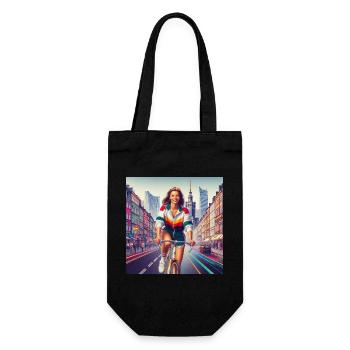 Varsovie Cyclisme Retro Girl Style iconique des années 80 - Sac à bouteille - noir - Devant