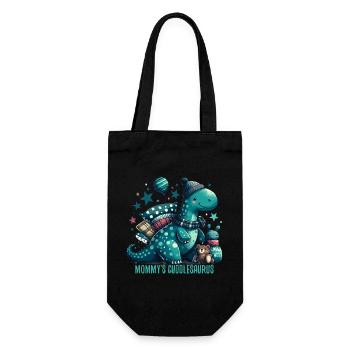Mommy’s Cuddlesaurus Kuschel-Dinosaurier Geschenk - Geschenkbeutel für Flaschen - Schwarz - Vorne