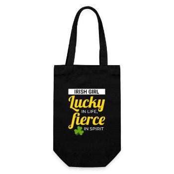 Irish Girl: Lucky & Fierce Humour - Gift Bag for Bottles - black - Front