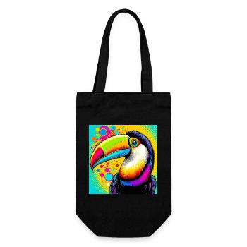 Tukan Pop Art - Geschenkbeutel für Flaschen - Schwarz - Vorne