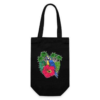Bird Lover, Animal, Pet, Parrot, Bird, Zoo - Gift Bag for Bottles - black - Front