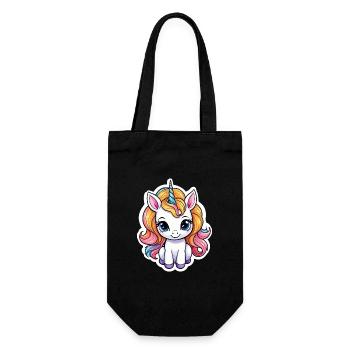 Illustration de licorne - Sac à bouteille - noir - Devant