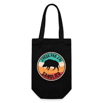 J peux pas j ai Sanglier vintage - Sac à bouteille - noir - Devant