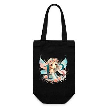 13 Years Fairy Elf Birthday Gift - Gift Bag for Bottles - black - Front