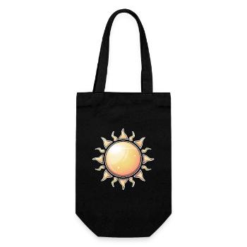 Strahlender Sonnenschliff Natur Design - Geschenkbeutel für Flaschen - Schwarz - Vorne