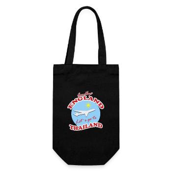 Thailand Travel Farewell Airplane Design - Gift Bag for Bottles - black - Front
