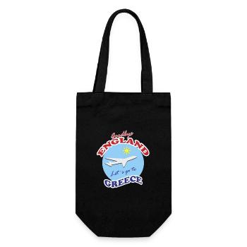 Greece Farewell Airplane Travel Design - Gift Bag for Bottles - black - Front
