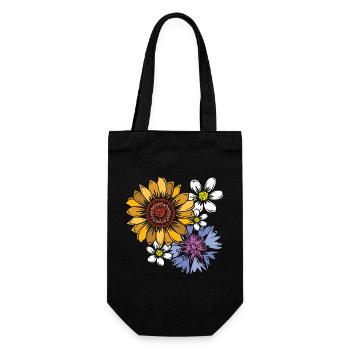 Bouquet Flowers Symbol Nature Colors Market icon - Gift Bag for Bottles - black - Front