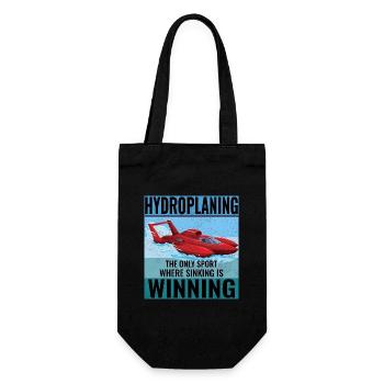 Wasserflugzeug Boot Rennen Humor Gewinnen Platinen - Geschenkbeutel für Flaschen - Schwarz - Vorne