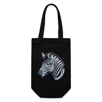 Zebra - Geschenkbeutel für Flaschen - Schwarz - Vorne