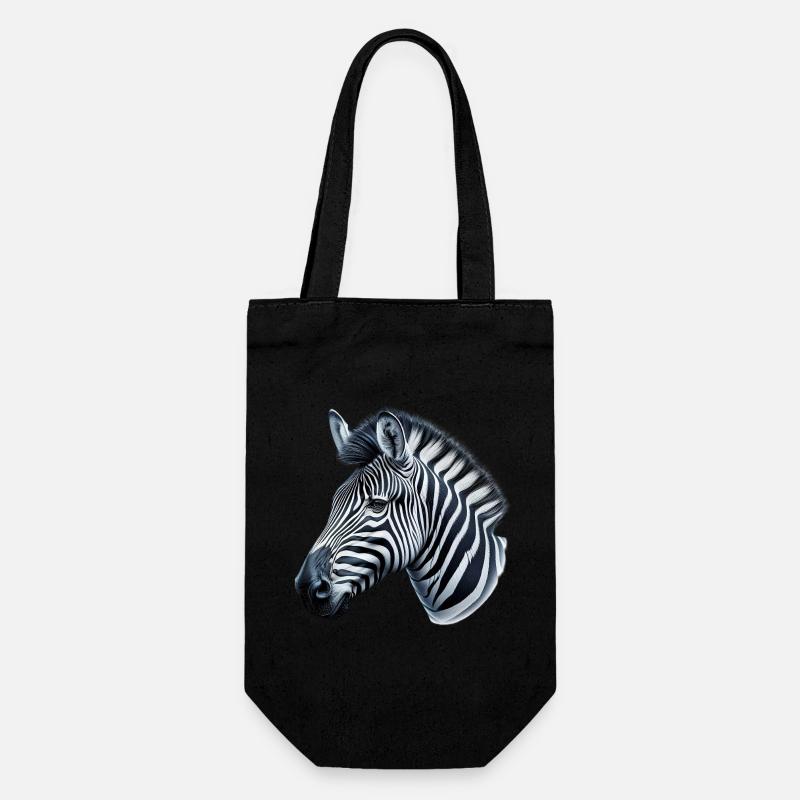 Zebra - Geschenkbeutel für Flaschen - Schwarz