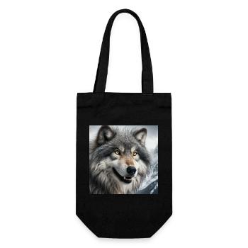 Wolf - Geschenkbeutel für Flaschen - Schwarz - Vorne