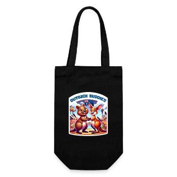 Australian kangaroo and quokka design - Gift Bag for Bottles - black - Front