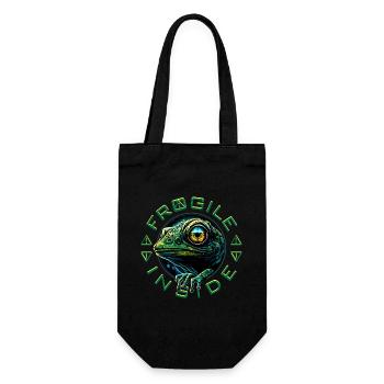 Frogile Inside - Gift Bag for Bottles - black - Front