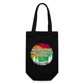 Lumberjack Woodland Wood Statement Woodwork Tree - Gift Bag for Bottles - black - Front