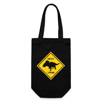 Achtung Protoceratops kreuzt die Straße Design - Geschenkbeutel für Flaschen - Schwarz - Vorne