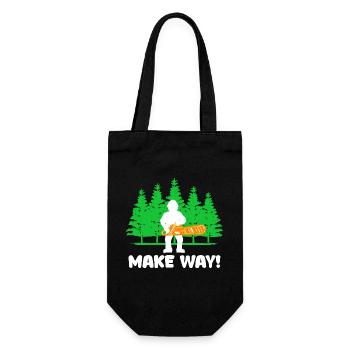 Lumberjack Woodwork Tree Chainsaw Statement - Gift Bag for Bottles - black - Front