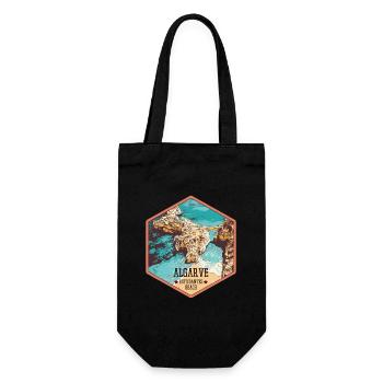 Estudantes beach near Lagos, Algarve - Gift Bag for Bottles - black - Front