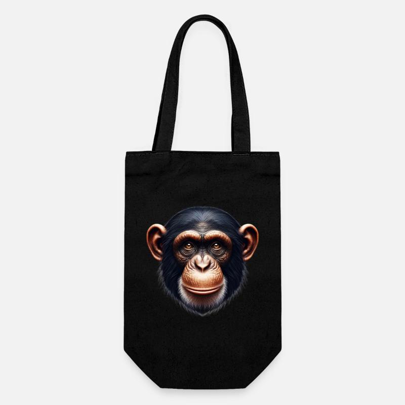 Schimpanse Affe - Geschenkbeutel für Flaschen - Schwarz