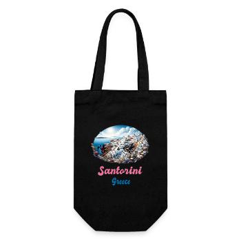 Santorin, Grèce, voyage au volcan Akrotiri - Sac à bouteille - noir - Devant