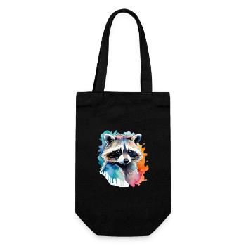 Illustration aquarelle de raton laveur - Sac à bouteille - noir - Devant