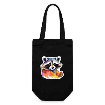 Illustration aquarelle de raton laveur - Sac à bouteille - noir - Devant
